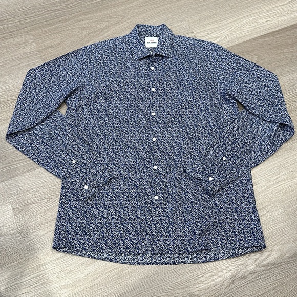 Ben Sherman Blue Floral Button Down Size L - Picture 1 of 3